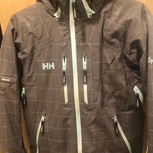 Helly Hansen ski coat / brown with ice blue trim. Size small.